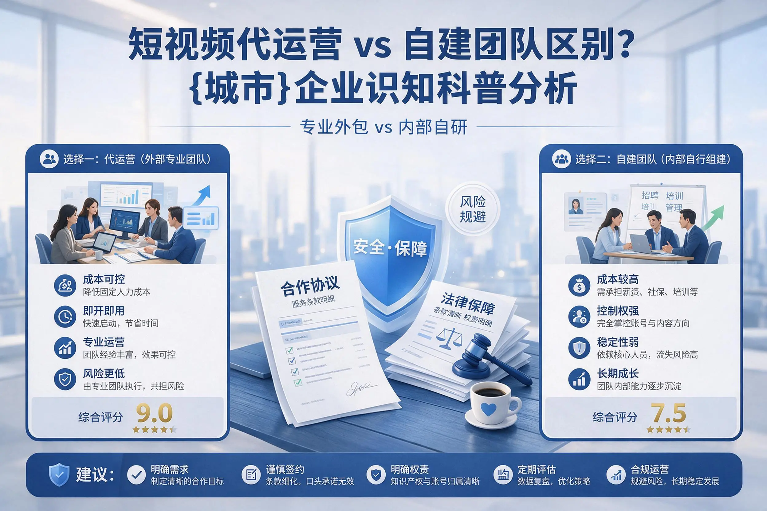 短视频代运营与自建团队区别?保定企业认知科普分析