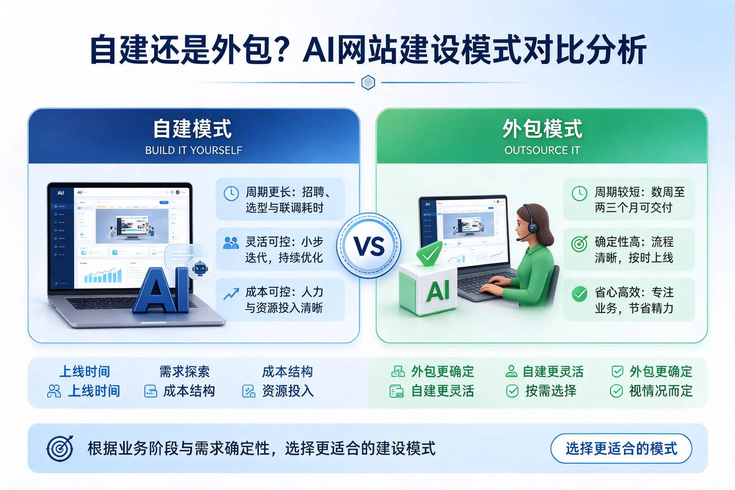 自建还是外包？保定AI网站建设模式对比分析